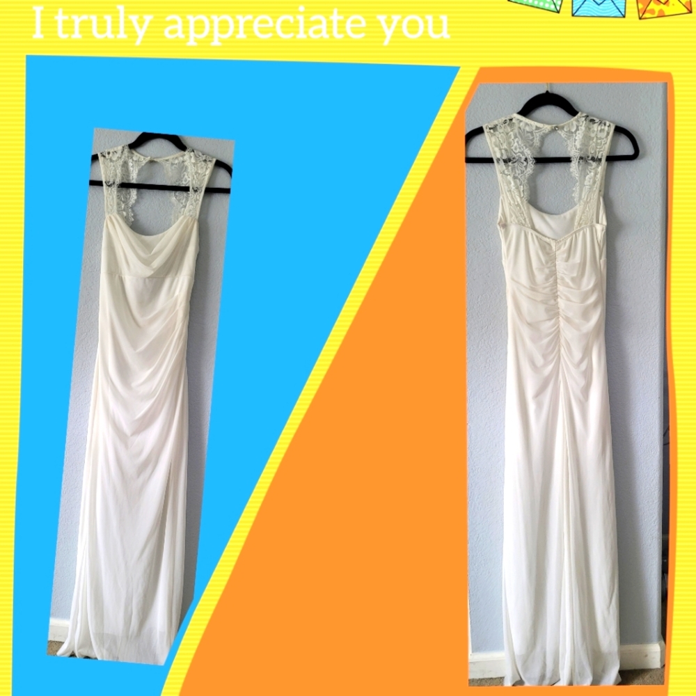 White gown; size: small